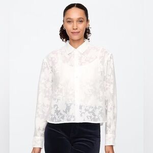 Gap Floral Burnout Button Down Top Sz L